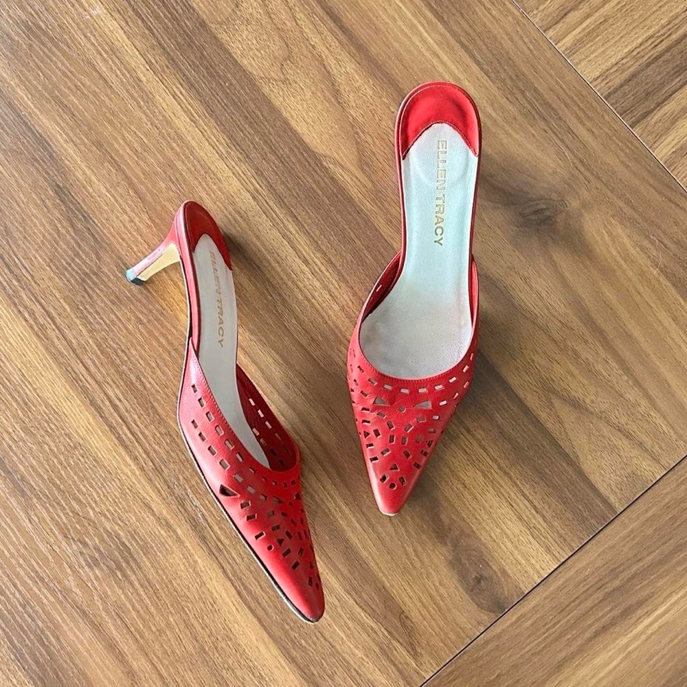 Red Leather Mules